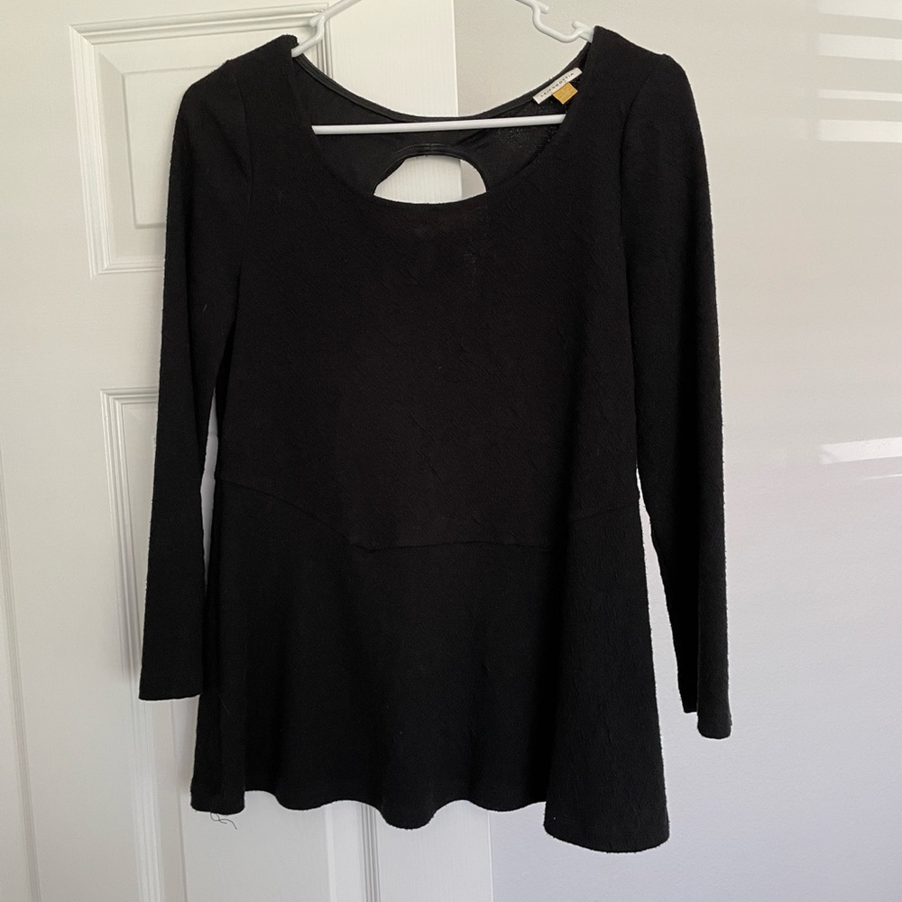 Leifsdottir Anthropologie black cutout peplum top s